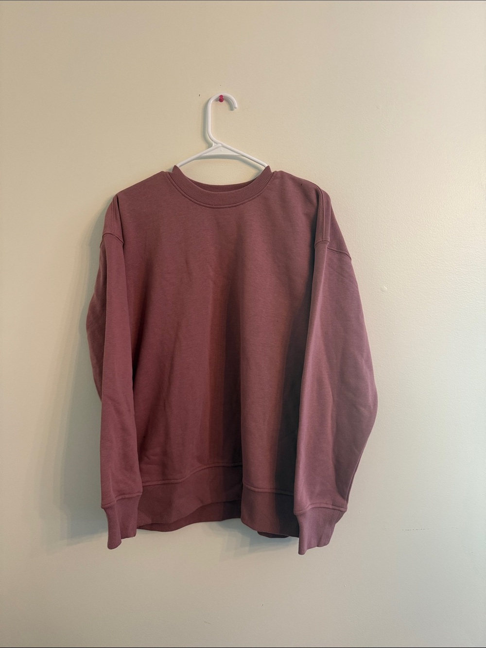 Women's Mauve Crewneck Sweater - Classic Relaxed Fit